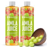 BOLDVEDA Amla Juice 1 litre | Rich Source of Vitamin C & Antioxidants Supports Healthy Hair & Skin | Amla Detox Juice Helps with Metabolism- 1L Pack of 2