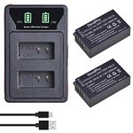 DuraPro 2Pcs 1200mAh EN-EL20 EN EL20 Battery + LCD Dual USB Charger with Type C Port for Nikon EN-EL20,EN-EL20a, Nikon Coolpix P1000, P950 Coolpix A Nikon 1 J1/1 J2/1 J3/1 S1/1 V3 Cameras