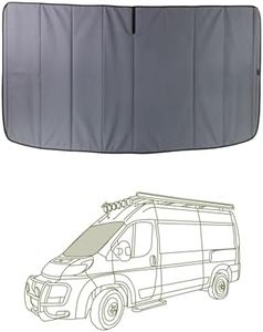 VanEssential Insulated Stealth Blackout FRONT WINDSHIELD Cover Designed for RAM Promaster Van Years 2014 to Current Model - Charcoal Gray