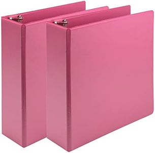 Samsill Earth’s Choice™, Durable Fashion Color 3 Ring View Binder, 3 Inch Round Ring, Up to 25% Plant Based Plastic, Eco-Friendly, USDA Certified Biobased, Pink Berry, Value 2 Pack (U86876)
