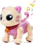 Marstone Robot Cat Toys for Kids,1 2 3 4 5 6+ Year Old Girl Birthday Gift Toy, Remote Control Kitty Toddler Toys Age 2-4, Interactive Pet with Program, Dancing, LED Ears and Music for Boys Girls 3-5