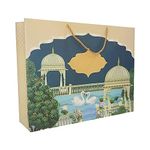 Artemisia-Design Studio by Dewangi Jhaveri Jharokha Paper Bags for Return Gifts, Birthday Return Gifts for All Age Groups Size 10x12x4 inch Blue Swan (Pack of 10)