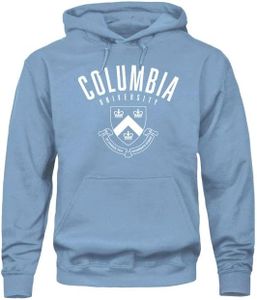 Barnesmith Columbia University Ivy League Unisex Hooded Sweatshirt, Heritage Logo, Light Blue, Small
