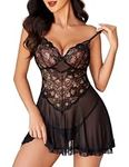 Avidlove Women Lingerie Sexy Babydoll Dress Lace Night Gowns Strap Chemise Sheer Sleepwear
