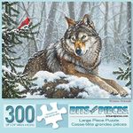 Bits and Pieces - 300 Piece Jigsaw Puzzle for Adults - Winter Friends - 300 pc Wolf Jigsaw by Artist Abraham Hunter