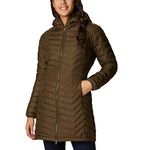 Columbia Women's Powder Lite Mid Jacket, Puffer Jacket, Olive Green, Size M