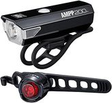 CatEye AMPP 200 / Orb Rechargeable Bike Light Set: Rechargeable Front and Rear Lights for Convenience, Black