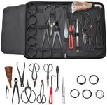 16PCS Bonsai Tool Kit W/Case Carbon Steel Scissor Branch Cutter Shear Garden Plant Set with Nylon Case