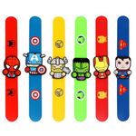 6Pcs Marvel Avengers Slap Bands,Superhero Soft Silicone Slap Bracelets Wristbands,Kids Spiderman Snap Bands Toys for Kids Marvel Avengers Party Bag Fillers Classroom Prizes Party Favors Birthday Gifts