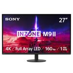 Sony INZONE M9 II 27” 4K UHD (3840 x 2160) 160Hz Full Array LED 1ms GtG NVIDIA G-SYNC Gaming Monitor, DisplayHDR 600, Built-in Speakers, DP 2.1 /VRR HDMI 2.1