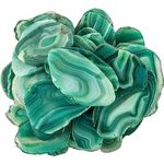 June&Ann Green Agate Light Table Slices,Large Size,approx. 3-4inch Length, 10 Pcs Irregular Polished Agate Slab Cards Healing Crystals Geode Stones for Home Decoration & Jewelry Making