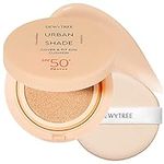 DEWYTREE Urban Shade Cover & Fit Sun Cushion SPF 50+ Pa++++ - Tinted Face Moisturizer - Covers Blemishes & Pores - Powerful Fixing & Sebum Control - Light Neutral Beige Tone, 1.35oz.
