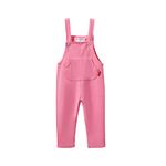 Mud Kingdom Baby Girls Overalls Cotton Plain Adjustable Straps Casual Spring Autumn Rose Red 6-9 Months