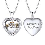 Lovely Photo Lockets for Women Sterling Silver Claddagh Heart Pendant Necklace Personalized Custom Love Jewelry Gift for Wife -18 in Chain