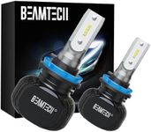 BEAMTECH H11/H8/H9 Led Bulbs, S1 Series Fanless Fog Light 10000LM 50W 6500K Xenon White Halogen Replacements, 2 Bulbs