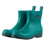 planone Short rain Boots for Women Waterproof size 8 Copper Green Garden Shoes Anti-Slipping Rainboots for Ladies Comfortable Insoles Stylish Light Ankle rain Shoes matte Outdoor Work Shoes