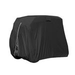 Scott Edward Golf Cart Cover 400D Waterproof Windproof Sunproof Outdoor All-Weather Polyester Full Golf Cart Cover Fits EZGO, Club Car, Yamaha, 2/4 Passenger Golf Cart, Black/Taupe