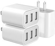 3 Pack USB Wall Charger, 2.4A5V Dua