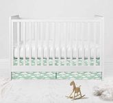 Bacati Clouds in The City Mint Clouds Crib/Toddler Bed Skirt Dust Ruffle, Mint/Grey