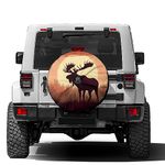 Dujiea Wild Moose Nature Landscape Spare Tire Cover with Backup Camera Hole, Universal Wheel Tire Cover Tire Protectors for Jeep Trailer RV Van SUV Truck Camper and Many Vehicle 15inch