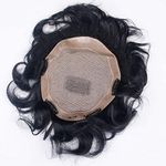Baal Human Hair Without Front Lace Mirage Patch for Men And Boys (8x6, Dark Brown) Free 4 Wig Clip Hair Brush and Wig Tape