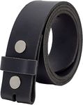 Ashford Ridge 40mm Full Grain Hide Leather Snap On Belt - Made in England (Large (36" - 40" Waist), Black)