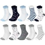 Chalier Cozy 10 Pairs Women's Socks with Multi Stripe Dot and Heart Patterns, Colorful Classic Ladies Socks Perfect Gifts for Women. One Size (Mixed color 4)