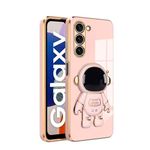 V-TAN Electroplated 3D Astronaut Holster Folding Stand Back Case Compatible with Samsung Galaxy A14 5G,Samsung A14 5G (Pink)