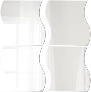 EVIDECO French Home Goods Big Decorative Wall Self Adhesive Shaped Mirrors - Set of 4