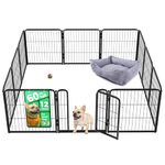 fxw Homeplus Unleashed Indoor Dog Playpen - Stress-Free and Safe Play, Heavy Duty 60cm Height 12 Panels Dog Pen for Puppy and Small Dogs, Black│Patent Pending