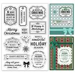 ORIGACH Christmas Sentiment Clear Stamps for Card Making, Holiday Greetings Transparent Stamps for DIY Craft Scrapbooking Photo Album Journaling Decor