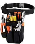 Hardware Tool Storage Belt Bag Multifunctional Electrician Tool Bag with Portable Oxford Cloth Adjustable Waist Belt Tool Storage Pouch for Electricians,Carpenters,Gardeners(900D) 1PCS(Black)