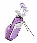 Precise M3 Petite Women’s Right Handed Complete Golf Club Set Includes 12* Driver, 3 Wood, 21* Hybrid, 6-9 Cavity Back Irons, Pitching Wedge, Putter, Deluxe Stand Bag & 3 Headcovers | Stylish Purple