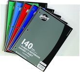 Hilroy 3-Hole Coil Notebook, 1-Subject, Wide Ruled, 10-1/2 X 8-Inch, 70 Sheets/140 Pages, Assorted Colors (05553)