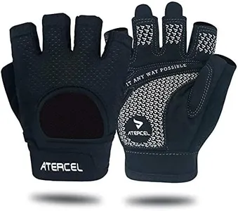 ATERCEL Weight Lifting Gloves Full Palm Protection, Workout Gloves for Gym, Cycling, Exercise, Breathable, Super Lightweight for Men and Women(Black, Large)