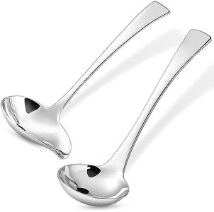 KEAWELL Premium Austin 1-Piece Sauce Ladle and 1 Piece Gravy Ladle, 18/10 Stainless Steel, Silver, Dishwasher Safe