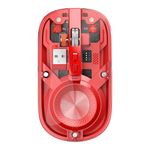 Portronics Toad 8 Transparent Wireless Bluetooth Mouse with Dual Wireless (BT + 2.4 GHz), Rechargeable Battery, Noise-Free Clicking, Show/Hide Desktop, Multi-Device Pair, Adjust Sensitivity (Red)
