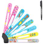 Vicloon Safety Wristband Bracelets, 8 Pcs Child Kids ID Bracelet with Pen for Child Emergency Bracelet, Anti Lost Safety ID Wristband Waterproof Reusable for Children Boys Girls Toddler Baby