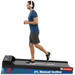 PowerMax Fitness Walkpad-2 Under-Desk Treadmill for Home Use | 3.0 HP Motor, 2% Manual Incline, Shock Absorption 110kg Weight Capacity