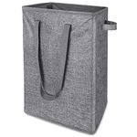 Slim Laundry Hamper, Narrow Laundry Basket, Small Laundry Bin, Narrow Clothes Hampers Rectangle, Compact Laundry Sorter, Collapsible Laundry Bag (Grey)