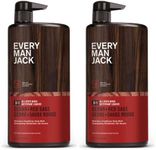 Every Man Jack Cedar + Red Sage Mens 3-in-1 All Over Wash for All Skin and Hair Types - Cleanse, Nourish, and Protect Skin and Hair with Naturally Derived Soy Proteins, Aloe, Glycerin - 2 Bottles