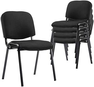 DM Furniture Stackable Black Office Chairs Armless Conference Room Chairs 5 Pack Mesh Reception Desk Chairs for Meeting/Events/Hall/Training/Waiting Room
