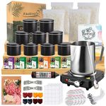 FAIRYELF Candle Making Kit with Wax Melter, Complete Candle Making Supplies, Soy Candle Wax Kit for Kids, Beginners, Adults, Including Electronic Stove, Soy Wax, Melting Pot, Rich Scents and Dyes (with wax melting furnace)