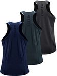 Neleus Men's 3 Pack Dry Fit Workout Muscle Tank Top,5069,Grey Black,Slate Gray,Navy,US L,EU XL