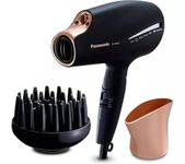 Panasonic EH-NA9J-K895 Advanced Folding Hair Dryer with Diffuser, Nanoe & Double Mineral Technology — Reduces Frizz, Damage and Split Ends, Black & Rose Gold