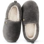 EverFoams Women's Closed-back Slippers Fuzzy Faux Wool Soft Lightweight Non-slip House Shoes Ash Grey, 5-6 UK