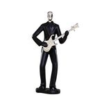 Healifty Musical Instrument Player Figurine Resin Musical Modern Sculpture Collectible Abstract Statue Jazz Band Collection (Guitar)