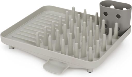 Joseph Joseph Duo Compact Dish Drying Rack – Grey with Utensil Pot & Spout
