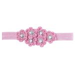 Prapti Handicrafts Crochet Flower Headband For Newborn Baby Girls Infants Toddlers Photo Shoot Birthday Gift 0 to 1 year (Pack of 1 (pink)