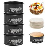 BelleStyle 4 Pieces Cake Tins for Baking, 4 Inch Mini Springform Cake Tin Set, Small Cheesecake Tins, Cake Pan Round with Removable Bottom Non-Stick Coating for Pie, Cheesecake, Pizzas, Quiches